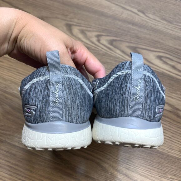 Skechers Microburst Topnotch Shoes Womens 11 Gray  Memory Foam Comfort Slip On - Picture 4 of 9